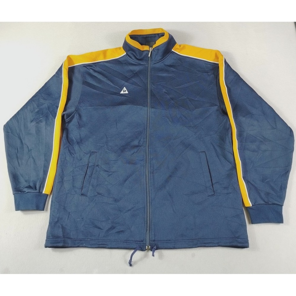 Vitnage Le Coq Sportif Track Jacket Mens Large Blue Yellow Y2K Athletic Casual